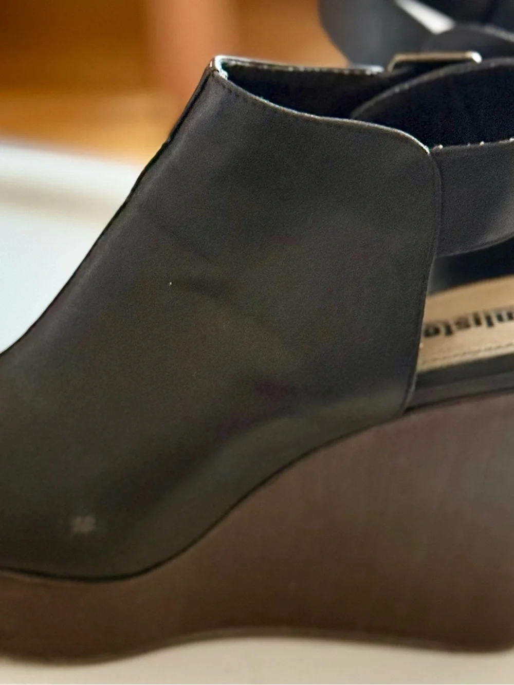 Unlisted Black Open-Toe Platform Ankle-Heels - Picture 5 of 8